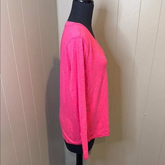 J. Crew Women’s Medium Girlfriend Tee Pink Long Sleeve Relaxed T Shirt - Picture 3 of 5